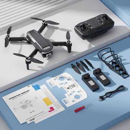 Wipkviey B15 drons ar 4k kameru, salokāmi droni ar bezkontaktu motoru, RC FPV kvadrokopters iesācējiem un pieaugušajiem, lidojums ar ceļa punktu, 3D apgriešana, 2 baterijas, 36 min. Lidojums, mazāk nekā 249 g, C0