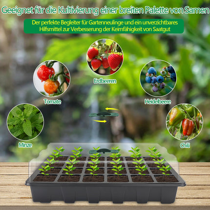 CNNIK 5 iepakojumu maza audzēšanas siltumnīca 120 šūnu audzēšanas kaste iekštelpu siltumnīcas audzēšanas komplekts augu etiķete un rīks audzēšanas paplāte augiem āra iekštelpu augiem