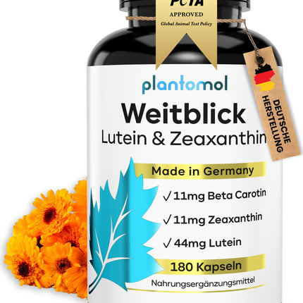 Luteīna zeaksantīna kapsulas - Augstas devas acu vitamīni ar 44 mg luteīna + 11 mg zeaksantīna + 11 mg beta karotīna - 6 mēnešu acu kapsulu krājums - Redze