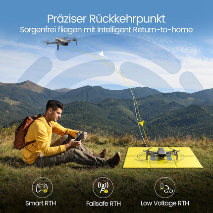 Holy Stone HS900 GPS drons ar 4K kameru pieaugušajiem, 3 asu bezkontaktu stabilizators, 48MP fotoattēli, 6 km pārraide, 30 minūšu lidojuma laiks, vizuālā izsekošana, QuickShots, kameras drons iesācējiem, svars zem 249 g C0