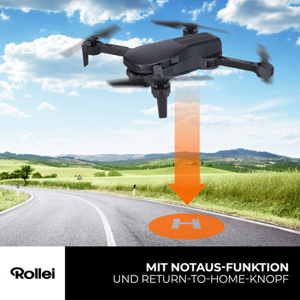 Rollei Fly 80 Combo drons, WiFi tiešraides attēla pārraide, 6 asu žiroskops, Full HD kamera, ilgs lidojuma laiks, lietotnes vadība un tālvadības pults iekļauta komplektā