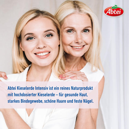 Abtei Kieselerde Intensive - Matu un nagu trausluma novēršanai - Ar silīciju - Tīrs dabīgs produkts - Augsta deva, bez glutēna, bez laktozes - 60 kapsulas