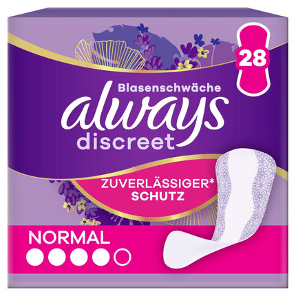 Always Discreet urīna nesaturēšanas ieliktnīši Normāli (28 ieliktnīši) sievietēm, spēcīga aizsardzība, ko gandrīz nejūtat