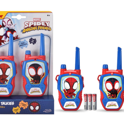 Jada Toys Marvel Spidey rācija (2 gab.) bērniem no 4 gadu vecuma - radioaparāti Marvel Spidey un viņa superdraugiem, darbības rādiuss līdz 100 m, ar trokšņu slāpēšanu
