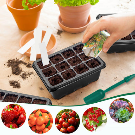 5 sēklu paplātes ar augšanas gaismu, sēklu sākuma paplātes, iekštelpu siltumnīcas audzēšanas kaste sēklu un stādu dīgšanai