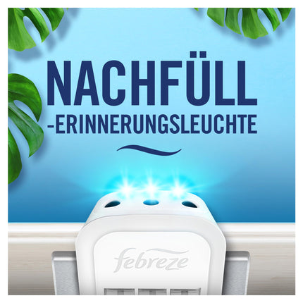 Febreze programmējamais gaisa atsvaidzinātājs 3Volution spraudkontakta sākuma komplekts + uzpildes pudeles 80 ml April Fresh, 3 mainīgi aromāti cīņai ar nepatīkamām smakām