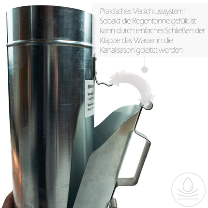 Frank Bauelemente cinka notekcaurules atloks 100 mm ar nerūsējošā tērauda sietu - titāna cinka notekcaurules atloks kā lietus ūdens savācējs, vienkārša uzstādīšana, pateicoties koniskajai formai un precīzai pārejai