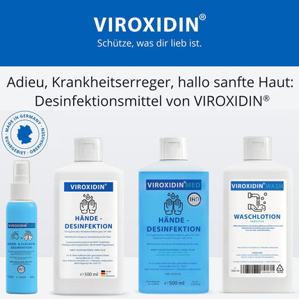 Viroxidin Med roku dezinfekcijas līdzeklis 5l - SALĪDZINĀJUMA UZVARĒTĀJS - Roku dezinfekcijas līdzeklis pret baktērijām, vīrusiem un sēnītēm higiēniskai roku dezinfekcijai - Ierobežots Virucīds PLUS saskaņā ar EN 14776