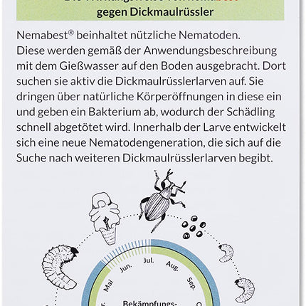 nemabest® HB nematodes melnās vīnogulāju smecernieka apkarošanai - pret kukaiņiem, 10 miljoni uz 20 m²