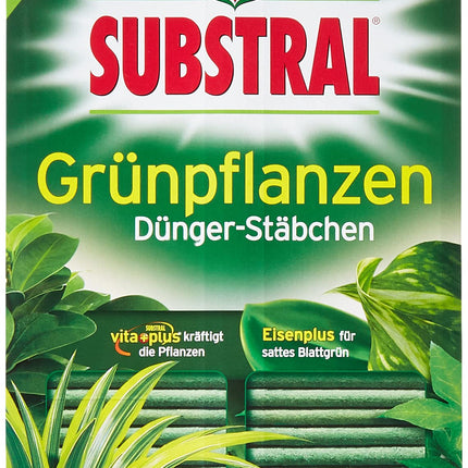Substral mēslojuma stienīši zaļajiem augiem ar dzelzs piedevu un 2 mēnešu ilgstošu iedarbību, 60 stienīši, zaļi