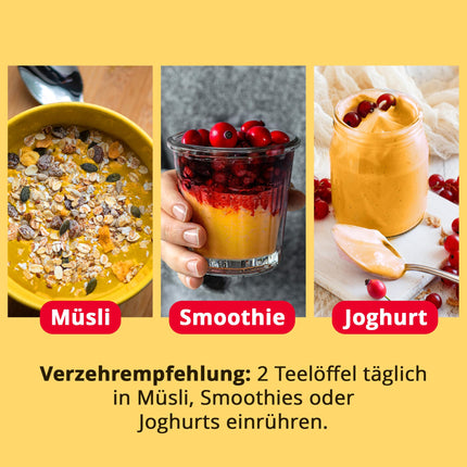 EWL Naturprodukte bioloģiskais mežrozīšu pulveris 500g, neapstrādāts mežrozīšu pulveris, bioloģisks mežrozīšu pulveris no sertificētas bioloģiskās lauksaimniecības, vegāns