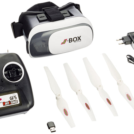 JAMARA 422035 - Kravas GPS VR drons Altitude HD FPV Wifi ComingHome - Pozīcijas noturēšana, izmantojot GPS, automātiska. Pacelšanās un nosēšanās funkcija, augstuma kontrole, lidojuma trajektorijas plānošanas režīms, kravnesība līdz 350 g