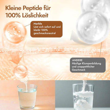 marble® kolagēna pulveris 500 g - kolagēna peptīdi ādas mirdzumam - 60 dienu bezriska izmēģinājums - augstas devas aminoskābju komplekss - kolagēna pulveris kartona traukā bez plastmasas karotes - bezgaršīgs