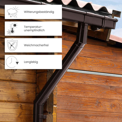 INEFA fasādes dēļa turētājs, notekcaurules turētājs kastes formas NW68 / 68mm 1 gab., pelēks notekcaurules turētājs no PVC-U plastmasas kastes formas notekcaurulēm, ražots Vācijā