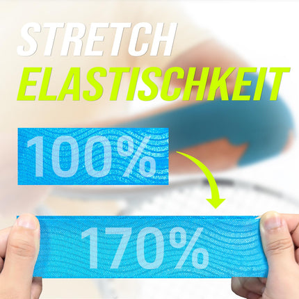 Ceeport kinezioloģiskais lente (5 cm x 5 m, 3 ruļļi) Elastīga kinezioloģiska muskuļu lente locītavu un muskuļu atbalstam, plecu, potīšu, elkoņu, plaukstas locītavu, ceļa sāpju mazināšanai (melna+rozā+zila)