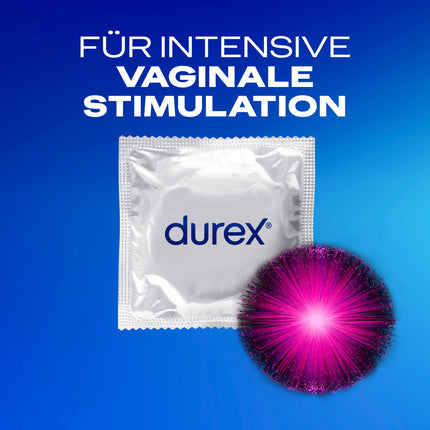 [JAUNS] Durex Intense prezervatīvi – ērtai piegulšanai, drošam seksam un lieliskai lubrikācijai ar izciļņiem, ribām un lielu daudzumu Desirex gēla, anatomiska Easy-On forma – 10 gab. iepakojumā (1 x 10 gab.)