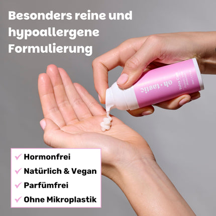 Dabīgs vaginālais krēms pret vaginālo sausumu, niezi un kairinājumu intīmajā zonā - nomierinošs mitrinošs krēms ar pienskābi un pH regulēšanu, intīmā kopšana sievietēm (50ml)