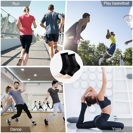 hautllaif 2 pāri ortopēdisko kompresijas zeķu, kompresijas zeķes papēžu piešiem un plantārajam fascītam, kompresijas zeķes vīriešiem un sievietēm (S/M, neilons)