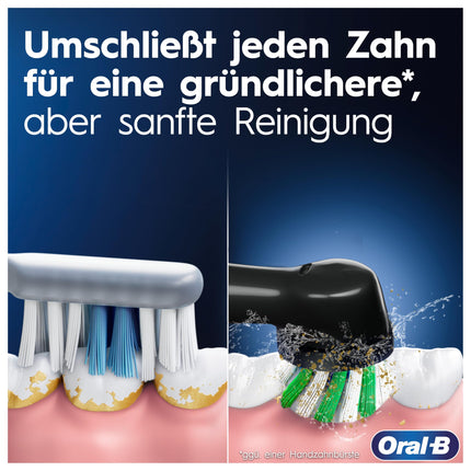 Oral-B Vitality Pro elektriskā zobu birste, 1 birstes galviņa, 3 tīrīšanas režīmi zobu kopšanai, Braun dizains, melna