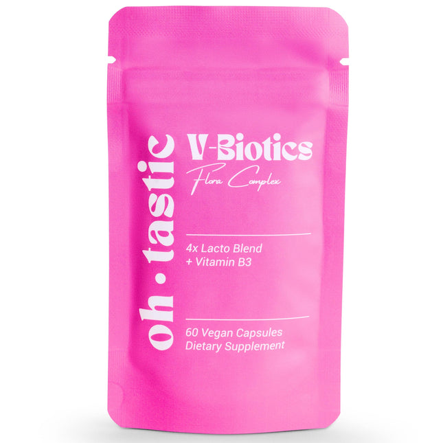 V-Biotics vaginālās probiotikas - pienskābes baktērijas un B3 vitamīns maksts veselībai *, atjauno maksts floru, pienskābes līdzeklis bakteriālas vaginozes un maksts rauga infekcijas ārstēšanai - 1 miljards CFU/g (60 kapsulas) - ohustic