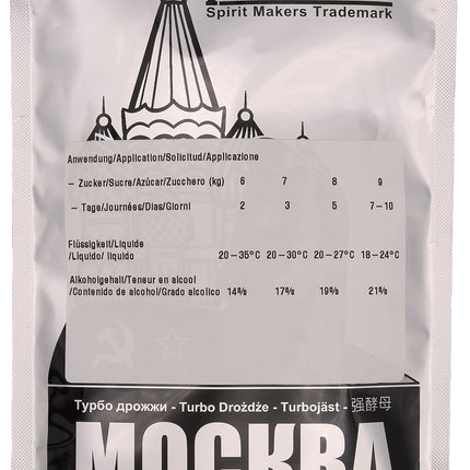 puriFERM 8X Mockba Turbo Yeast neitrāls raugs 21% destilācijai 8 dienās
