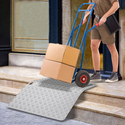 LZQ durvju sliekšņa rampa, ratiņkrēslu rampa, sliekšņa rampa, alumīnija rampa ratiņkrēsliem, neslīdošs sliekšņa tilts, apmales rampa, pārnēsājama ar rokturiem, kravnesība 270 kg (80 x 70 x 10 cm)