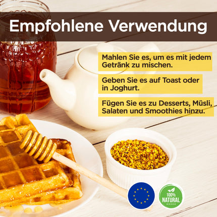 Propol-mel - ziedu putekšņi (ES) 1 kg – 100% dabīgs produkts. Tīri dabīgi bišu ziedputekšņi. Olbaltumvielu, kā arī aminoskābju, lipīdu, vitamīnu un minerālvielu avots.