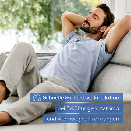 Beurer IH 60 inhalators, kluss un pārnēsājams inhalators ar uzlādējamu akumulatoru, inhalācijas ierīce lietošanai saaukstēšanās, astmas un citu elpceļu slimību gadījumos, zils