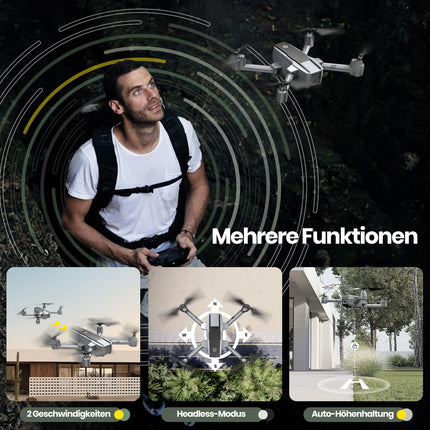 Holy Stone HS440D GPS drons ar 4K kameru iesācējiem, 1 akumulators 20 min. darbībai. Lidojuma laiks, seko man, automātiska atgriešanās, 5G FPV pārraide, RC salokāms drons, pilns komplekts, svars zem 249 g, profesionāls pieaugušajiem, C0