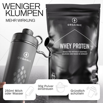 ORGANISKS Organiskais vaniļas sūkalu proteīns - sertificēts bioloģisks produkts bez piedevām - proteīna pulveris no Vācijas - ar zāli barotām govīm - 1000 g