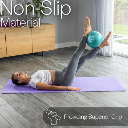 Pilates bumba korsetei līdzsvaram - jogas bumba ar pretplīsumu - neslīdoša PVC - vingrošanai, fitnesam, fizioterapijai - viegla - viegli piepūšama - 200 kg, maksimālais svars - 23 cm, 200 g - 4
