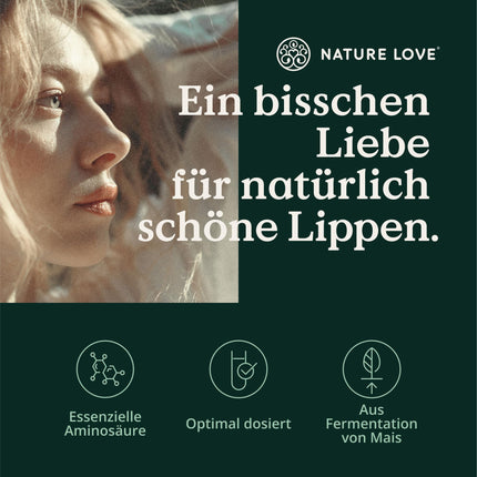 NATURE LOVE® L-lizīns - 365 vegānas kapsulas - 1000 mg L-lizīna HCl vienā dienas devā - Lizīns no augu fermentācijas - 6 mēnešu krājumi - Laboratorijā pārbaudīts, bez piedevām un ražots Vācijā