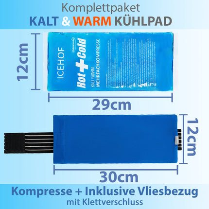 ICEHOF Kühlpad mit Vlies-Hülle - Kuschelweich, lange Kühldauer - Kühlpack Gel Kühlakku Kühlgel Kühlkompresse Kälte-Kompresse Kühlkompressen Kühlbeutel Eisbeutel Blau