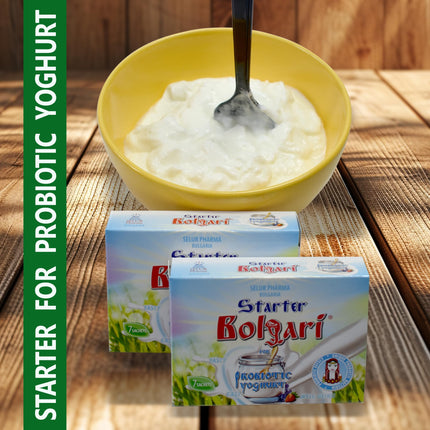 Bolgari jogurta fermentācijas probiotika. Pašdarināts jogurta pulveris. Jogurta kultūras Lactobacillus bulgaricus un Lactobacillus rhamnosus. 7 paciņas dabīgā jogurta. Ierauga kultūra jogurta ražotājiem (1)