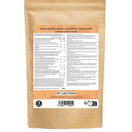 Saulespuķu lecitīna granulas | ražots Vācijā | vegāns | Bez ĢMO | bez alergēniem (250 g)