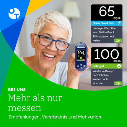 OneTouch Ultra Plus Reflect asins glikozes līmeņa kontroles sistēma diabēta (cukura slimības) ārstēšanai, ieskaitot 1 asins glikozes mērītāju (mg/dl), 40 testa strēmeles, 1 lancetes, 40 lancetes, 1 pārnēsāšanas maciņu, 2 baterijas
