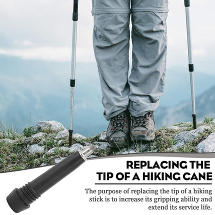 KHDULQ 4 gabalu pārgājienu nūjas uzgaļa gumijas buferis, nūjošanas nūjas gumijas buferis, oglekļa šķiedras alpīnisma nūjas uzgaļa uzgaļa rezerves uzgalis, pārgājieniem, pārgājieniem, asfalta, grants kalnos