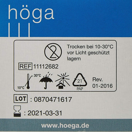 Höga-Pharm Premium spirta tamponi, ārīgai lietošanai, plīstizturīgi, gatavi lietošanai, divslāņu, 1 iepakojums (1 x 100 gab.)