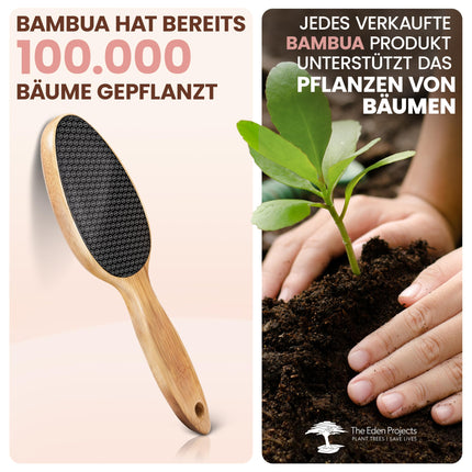 BAMBUA tulznu noņemšanas līdzeklis - (100% bez plastmasas) Ļoti efektīva tulznu vīle ar nano stiklu - Pēdu kopšanai skaistām pēdām - Tulznu vīle - Augstākās kvalitātes tulznu ēvele pēdu tulznu noņemšanai