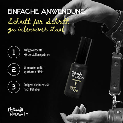 Naturally Naughty ingvera aerosols: sildoša, stimulējoša iedarbība intensīviem orgasmiem, dabīgas sastāvdaļas, ar ingveru un kazeņu ekstraktu, 30 ml