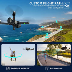 T18S GPS drons ar 4K kameru pieaugušajiem, TEEROK 5G pārraides FPV drons 500m RC kvadrokopters ar automātisku atgriešanos, sekojiet man, bezsuku motors, žestu vadība, 2 baterijas