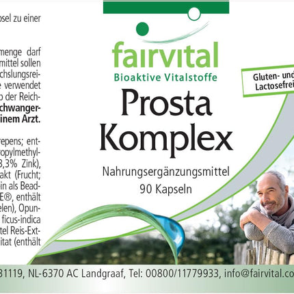 Fairvital | Prosta Complex - VEGĀNS - AUGSTA DEVA - 90 kapsulas - ar selēnu, cinku, zāģzobaino palmu, likopēnu, beta-sitosterīnu un opunciju