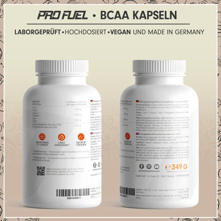 BCAA 1000 Giga kapsulas - augsta deva ar 8000 mg BCAA - 300x BCAA kapsulas ar 1000 mg BCAA katrā optimālā attiecībā 2:1:1 - neaizvietojamās aminoskābes leicīns, izoleicīns un valīns - laboratorijā pārbaudīts, 100% vegāns