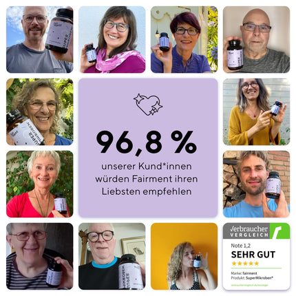 fairment SuperMicrobes® baktēriju celmi 3 miljardi CFU/dienas devā, ar cinku, vegāniski, histamīnu neitralizējoši un ar augstu devu, 60 kapsulas no Vācijas