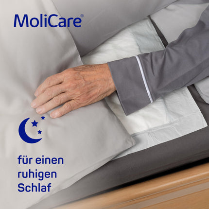 Molicare Premium gultas paklājiņš 9 pilieni: gultas aizsargpaklājiņš ar absorbējošu serdi, kas izgatavota no celulozes pārslām, 60x90cm, 2x30 gabali