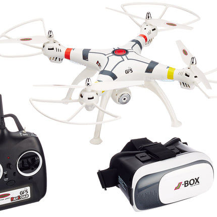 JAMARA 422035 - Kravas GPS VR drons Altitude HD FPV Wifi ComingHome - Pozīcijas noturēšana, izmantojot GPS, automātiska. Pacelšanās un nosēšanās funkcija, augstuma kontrole, lidojuma trajektorijas plānošanas režīms, kravnesība līdz 350 g