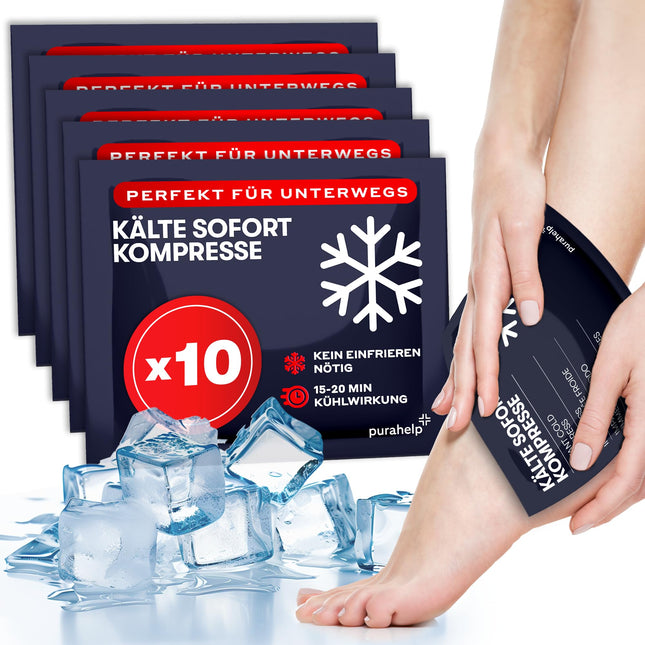 Kühlpads zum Knicken (10 Stück) - 12 x 15 cm - Sofort Kältekompresse für Erste Hilfe - Einweg Kühlpack für Verletzungen und Schwellungen - Praktische Einmal Kühlpacks für Sport, Outdoor und Notfälle