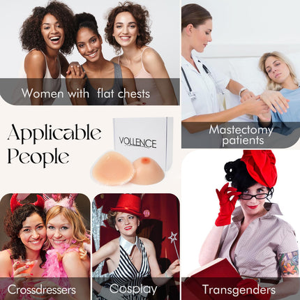 Vollence A-kausa pašlīmējošās trīsstūra silikona krūšu formas Mākslīgās krūtis Silikona krūšu formas Krūtis Krūšu forma mastektomijas protēzēm Transvestisms Crossdressers Cosplay krūštura ieliktņi