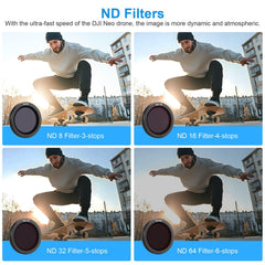 Uvafly Neo ND filtrs, daudzslāņu pārklājuma magnētiskie kameras objektīva filtri DJI Neo dronu aksesuāriem, 5 gabalu iepakojums (UV/ND8/ND16/ND32/ND64)
