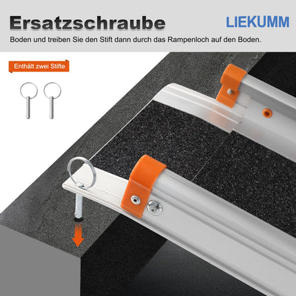 LIEKUMM 2 x 138–244 cm ratiņkrēslu rampa, 300 kg kravnesība ratiņkrēslu rampa mājām, pakāpieniem, apmalēm, izturīga teleskopiska rampa elektriskajiem ratiņkrēsliem, velosipēdiem